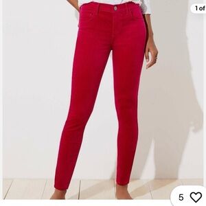 LOFT Vibrant Red Skinny Pants